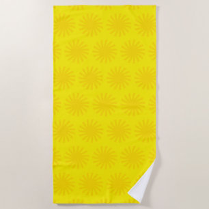 Cute yellow sun pattern modern happy fun bright beach towel
