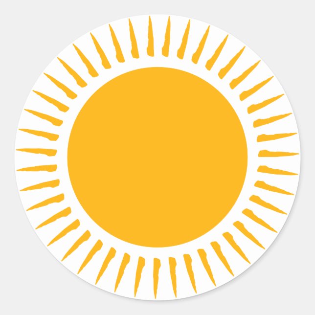 Cute yellow sun rays happy fun boho modern  classic round sticker (Front)