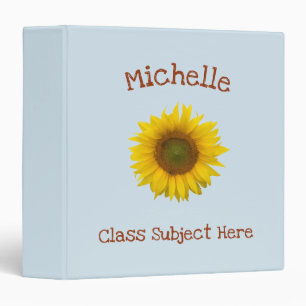 Cute Yellow Sunflower Binder