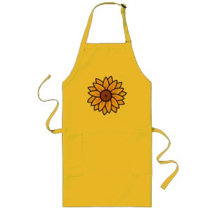 Cute Yellow Sunflower Summer  Long Apron