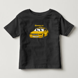 Cute yellow taxi fun cartoon illustration toddler t-shirt