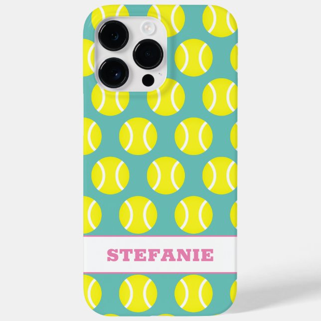 Cute yellow tennis ball pattern personalized Case-Mate iPhone case (Back)