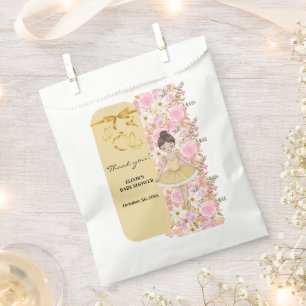 Cute Yellow Tutu Ballerina Butterflies Baby Shower Favour Bag