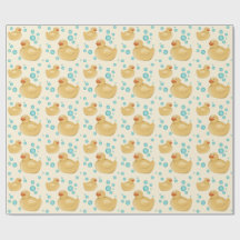 Cute Yellow Watercolor Rubber Duck Pattern