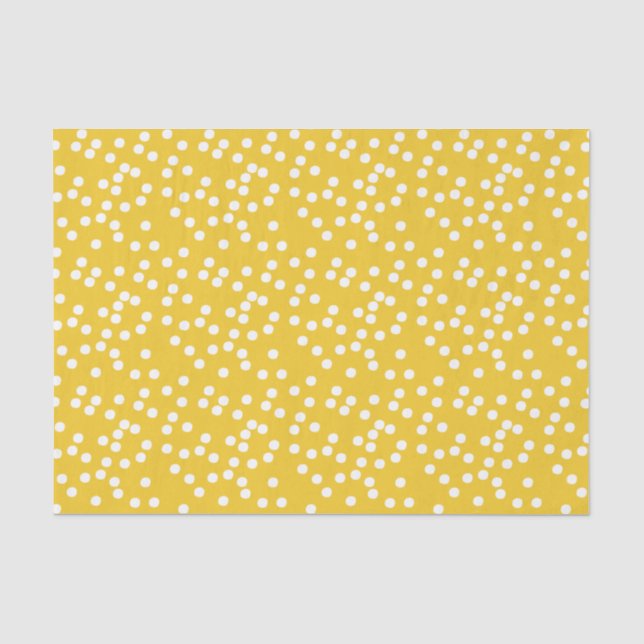 Cute Yellow & White Confetti / Polkadots Tissue Paper (Front)