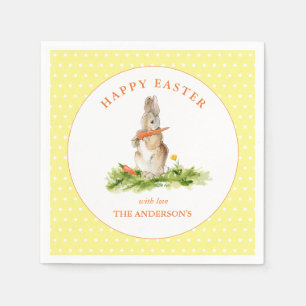 Cute Yellow & White Easter Bunny Napkin
