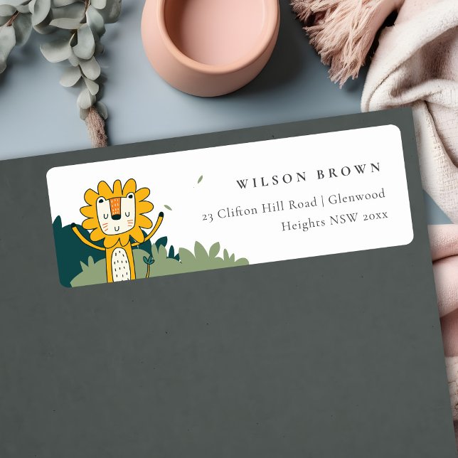 Cute Yellow Wild Jungle Animal Lion Kids Address (Creator Uploaded)