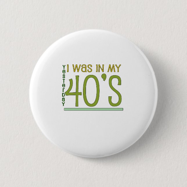 Cute, "Yesterday" 50th Birthday 2 Inch Round Button (Front)