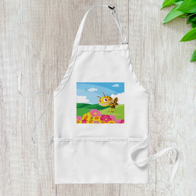  Cute Yet Creepy Monster Bee in a Flower Field  Standard Apron (Creator Uploaded)