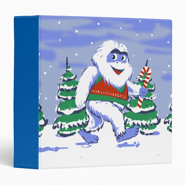 Cute yeti christmas in forest binder (Front/Spine)