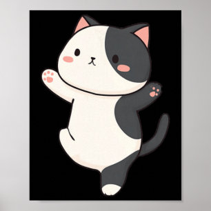 Cute Yoga Cat Illustration  Poster