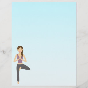 Cute Yoga Girl Doing The Tree Pose Illustration