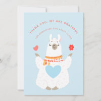 Cute Yoga Llama Baby Shower Thank You Card
