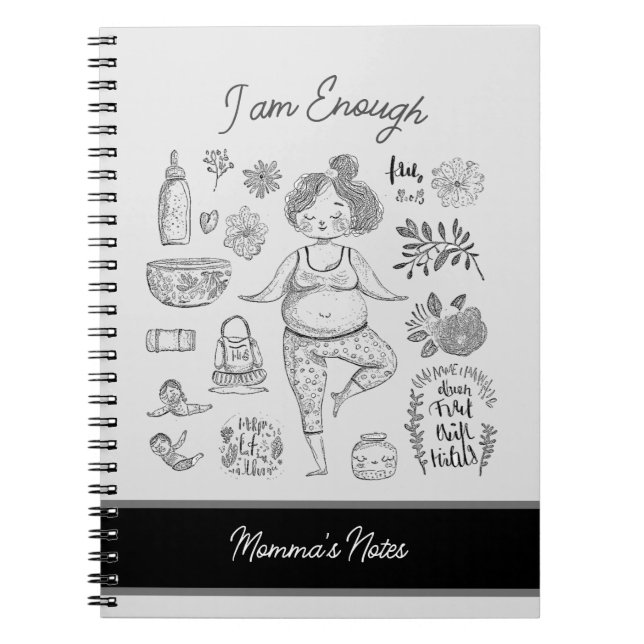 Cute Yoga Mom Colouring Notebook (Front)