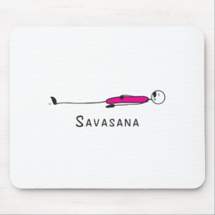 Cute Yoga Stick Figure Mouse Pad