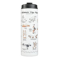 Cute yogi chats bouteille d'eau thermale