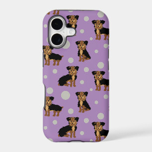 Cute Yorkhire Terrier Yorkie Dog Pattern on Purple