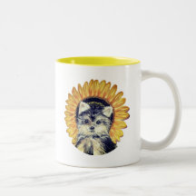 Cute Yorkie Chien Mug à café à deux tons