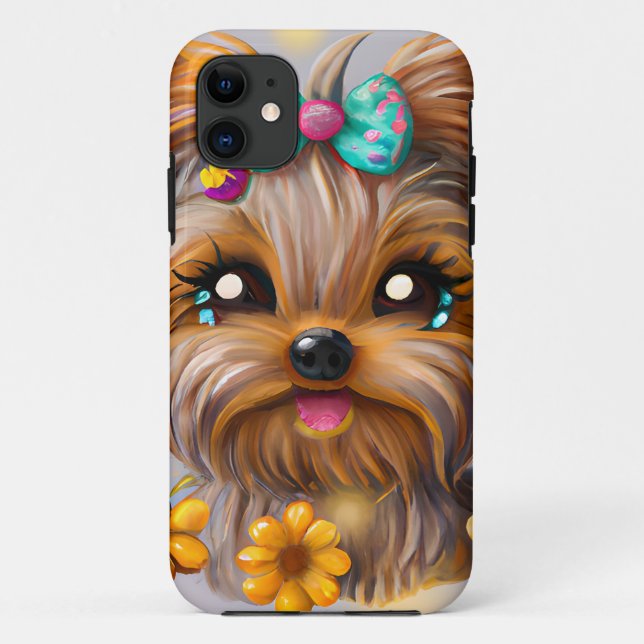 Cute Yorkie Kawaii Puppy  Case-Mate iPhone Case (Back)