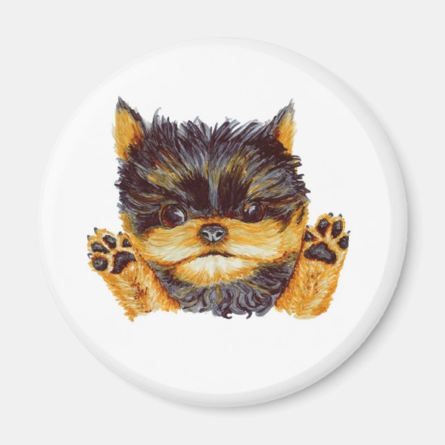 Cute Yorkie Puppy Magnet (Front)