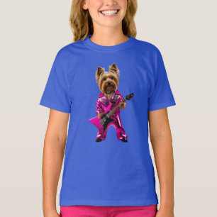 Cute Yorkie Rock Star Kids' T-Shirt