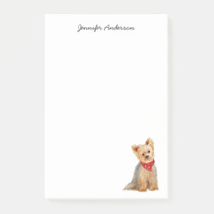 Cute Yorkie watercolor personalized Post-it Notes