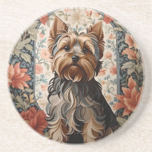 Cute Yorkie Yorkshire Terrier Portrait Coaster