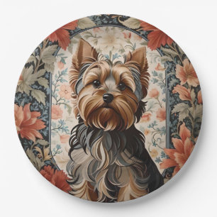 Cute Yorkie Yorkshire Terrier Portrait Paper Plate