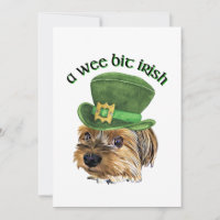 Cute Yorkie Yorkshire Terrier St Patrick's Day
