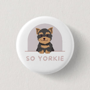 Cute yorkier Yorkshire Terrier Dog Pet Animals Lov 1 Inch Round Button