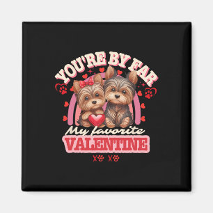 Cute Yorkshire Couple Valentines Day Retro Yorkie Magnet