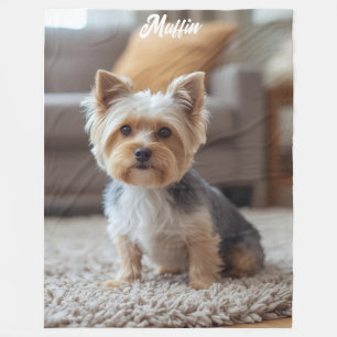 Cute Yorkshire Personalized Fleece Blanket