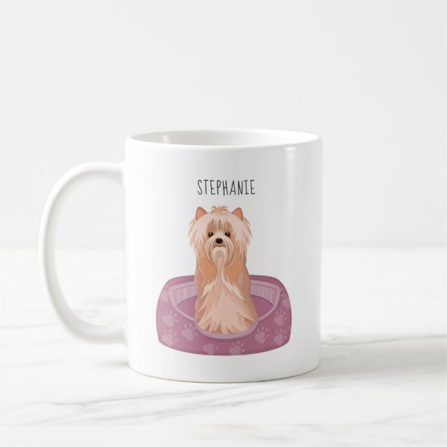 Cute Yorkshire Terrier Birthday Coffee Mug (Left)