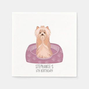 Cute Yorkshire Terrier Birthday Napkins