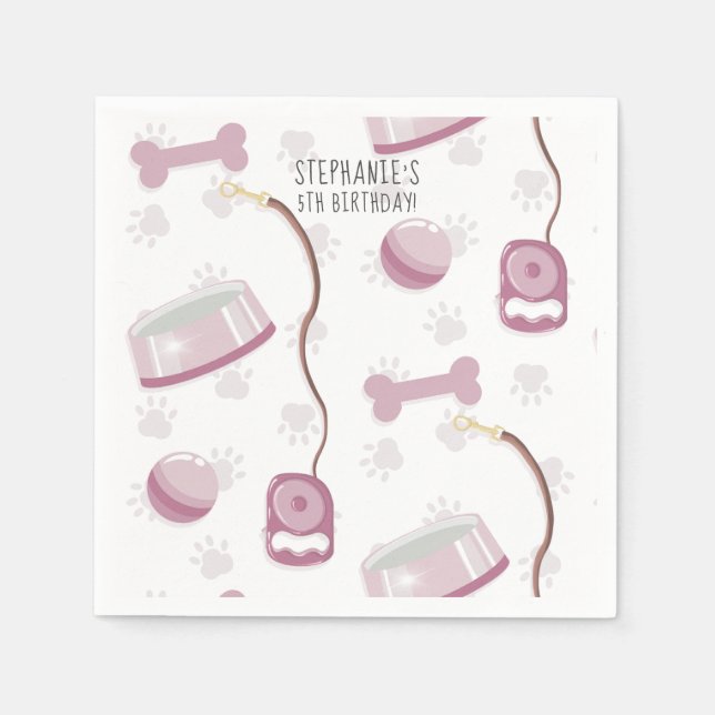 Cute Yorkshire Terrier Birthday Napkins (Front)