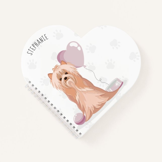 Cute Yorkshire Terrier Birthday Notebook (Front)