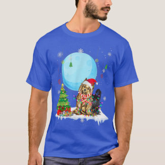 Cute Yorkshire Terrier Christmas Dog Lights Lover  T-Shirt