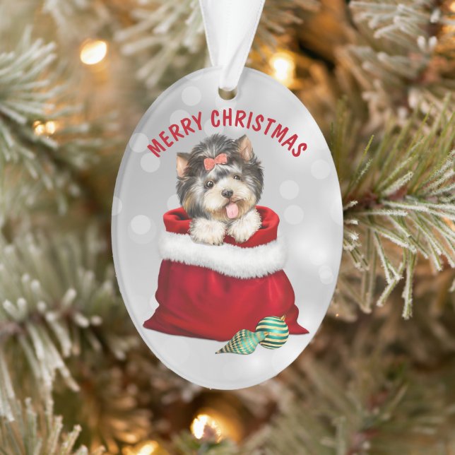 Cute Yorkshire Terrier Dog Gift Surprise Ornament (Tree)