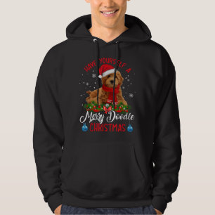 Cute Yorkshire Terrier Dog Merry Doodle Christmas Hoodie
