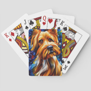 Cute Yorkshire Terrier Dog Painting    Playing Cards