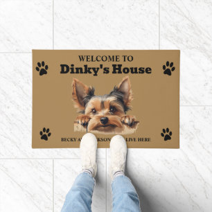 Cute Yorkshire Terrier Dog Photo Doormat