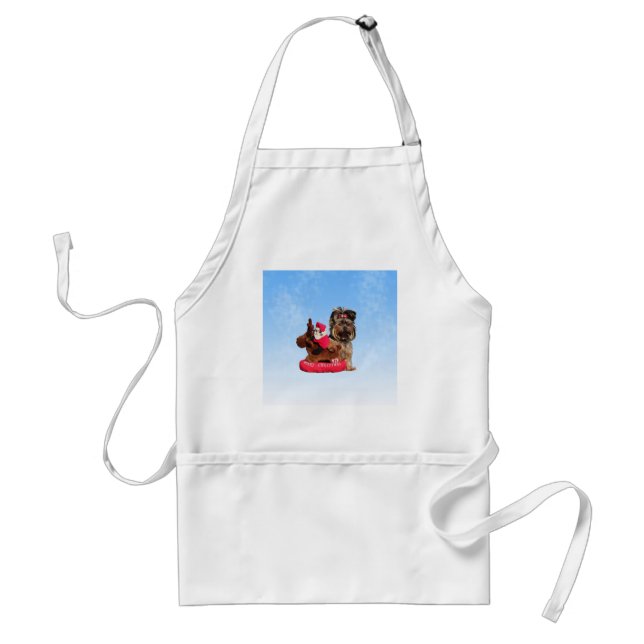 Cute Yorkshire Terrier Merry Christmas Standard Apron (Front)