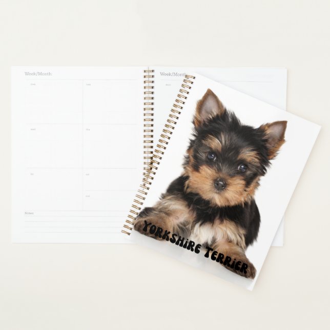 Cute Yorkshire Terrier Puppy Calendar Planner (Display)