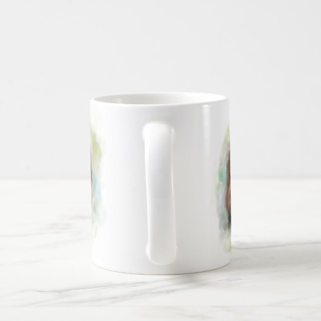 Cute yorkshire terrier puppy dog digital art coffee mug (Handle)