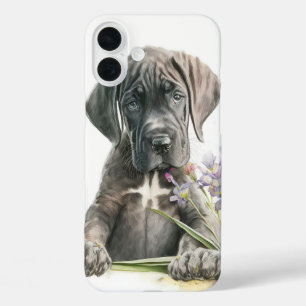 CUTE YORKSHIRE TERRIER PUPPY DOG IN WILDFLOWERS iPhone 16 PLUS CASE