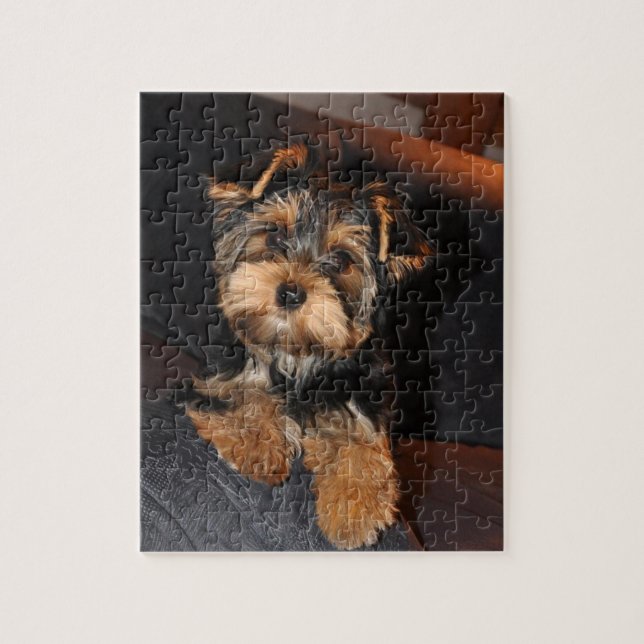 Cute Yorkshire Terrier Puppy Dog Jigsaw Puzzle (Vertical)