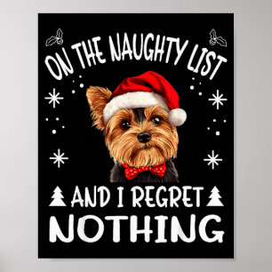Cute Yorkshire Terrier Yorkie Dog Dog Christmas On Poster