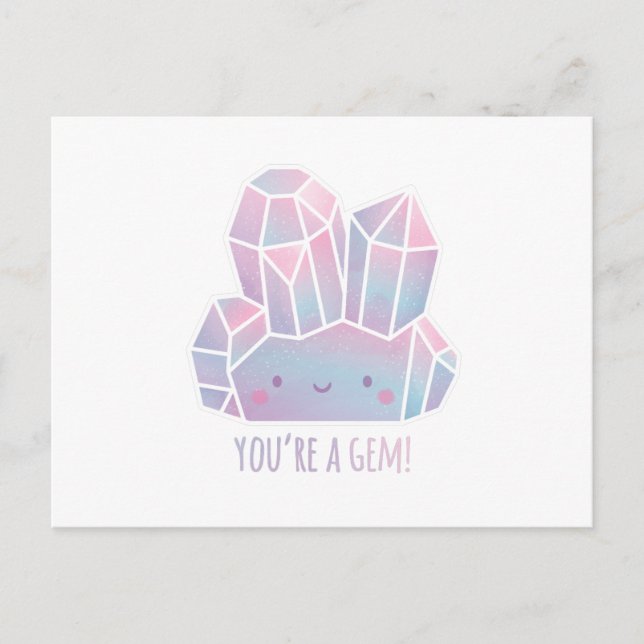 Cute You Are A Gem Encouragement Postcard (Front)