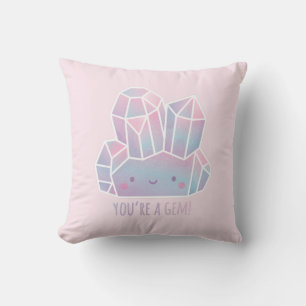Cute You Are A Gem Room Decor Pastel Throw Pillow