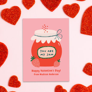 Cute You Are My Jam Classroom Valentine's Day Card